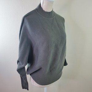 Evans Womens Olive Janie Ribbed Plus Size Mockneck Sweater